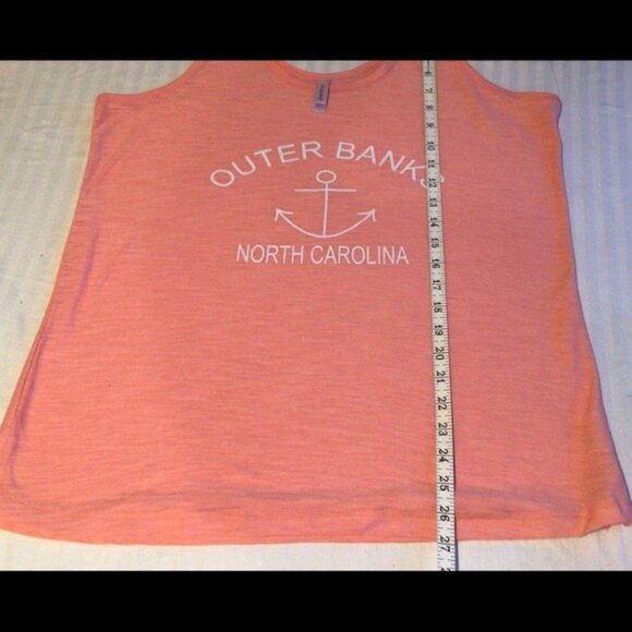 Outer Banks North Carolina Tank Top Shirt Sleeveless Peach  Beachwear Large NEW - Picture 3 of 4